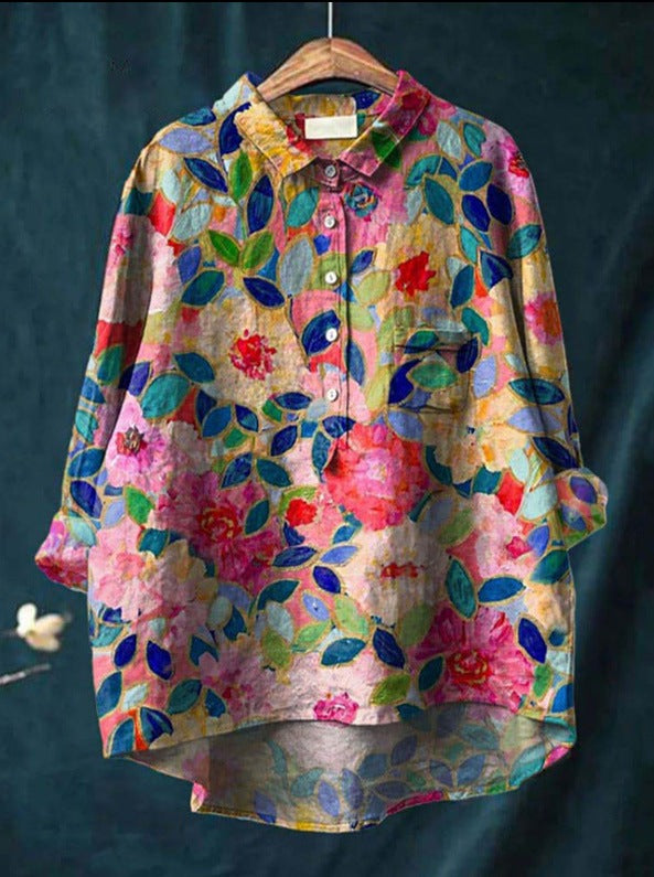 Red/Blue Leaves / 3XL