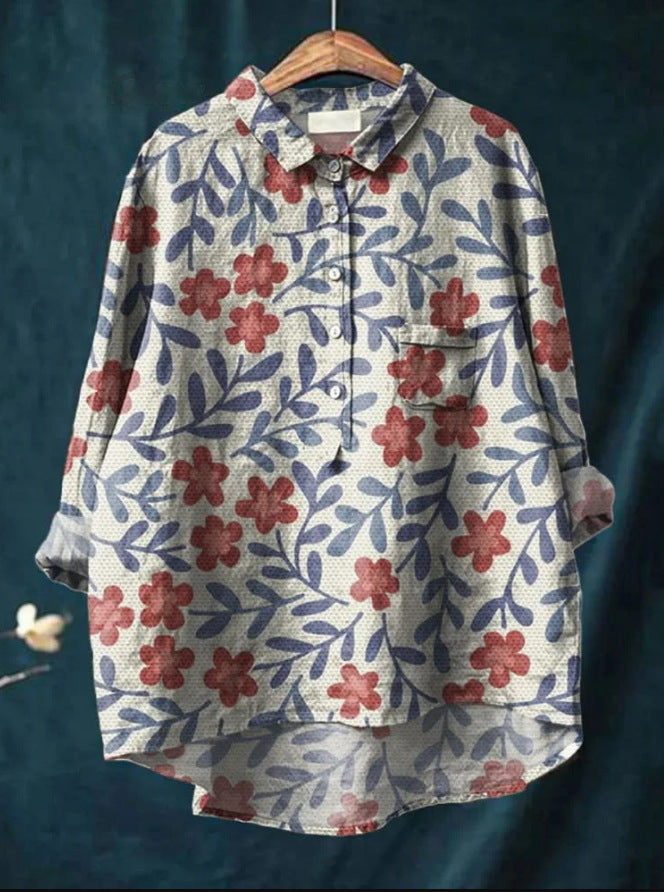 Blue/Red Flowers / 3XL