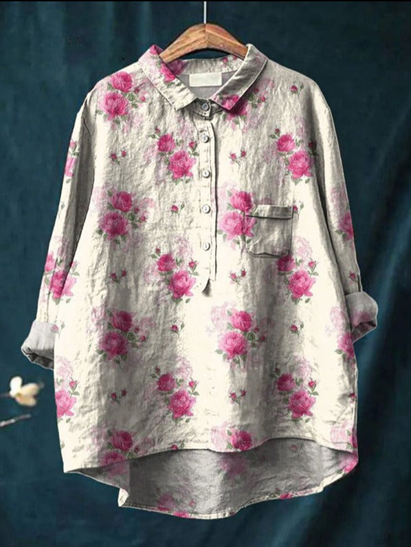 White/Pink Flowers / 3XL